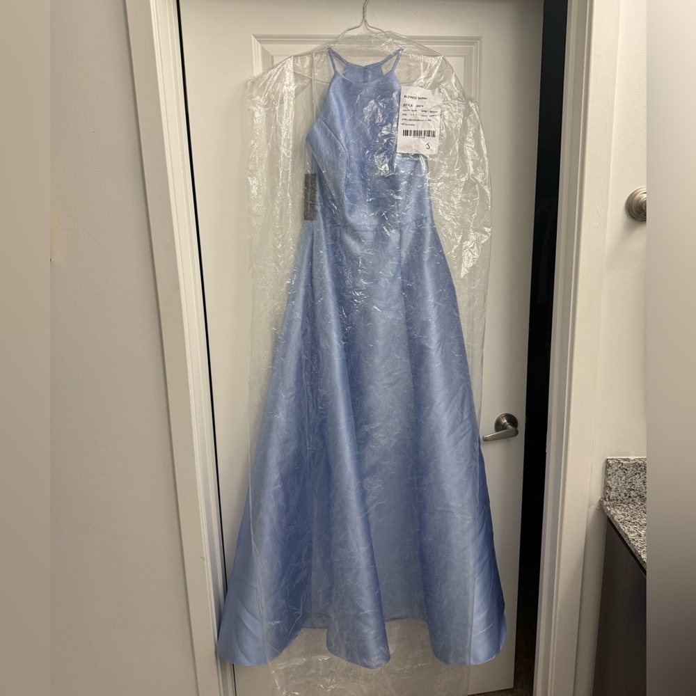 ALFRED SUNG Davis D874 sky blue bridesmaid dress - Picture 13 of 13